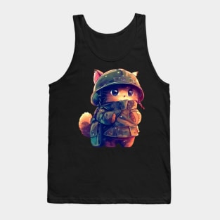 Funny soldier cat Tank Top